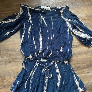 Vintage Havana Navy and White Skirt Set